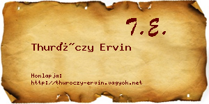 Thuróczy Ervin névjegykártya