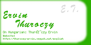 ervin thuroczy business card